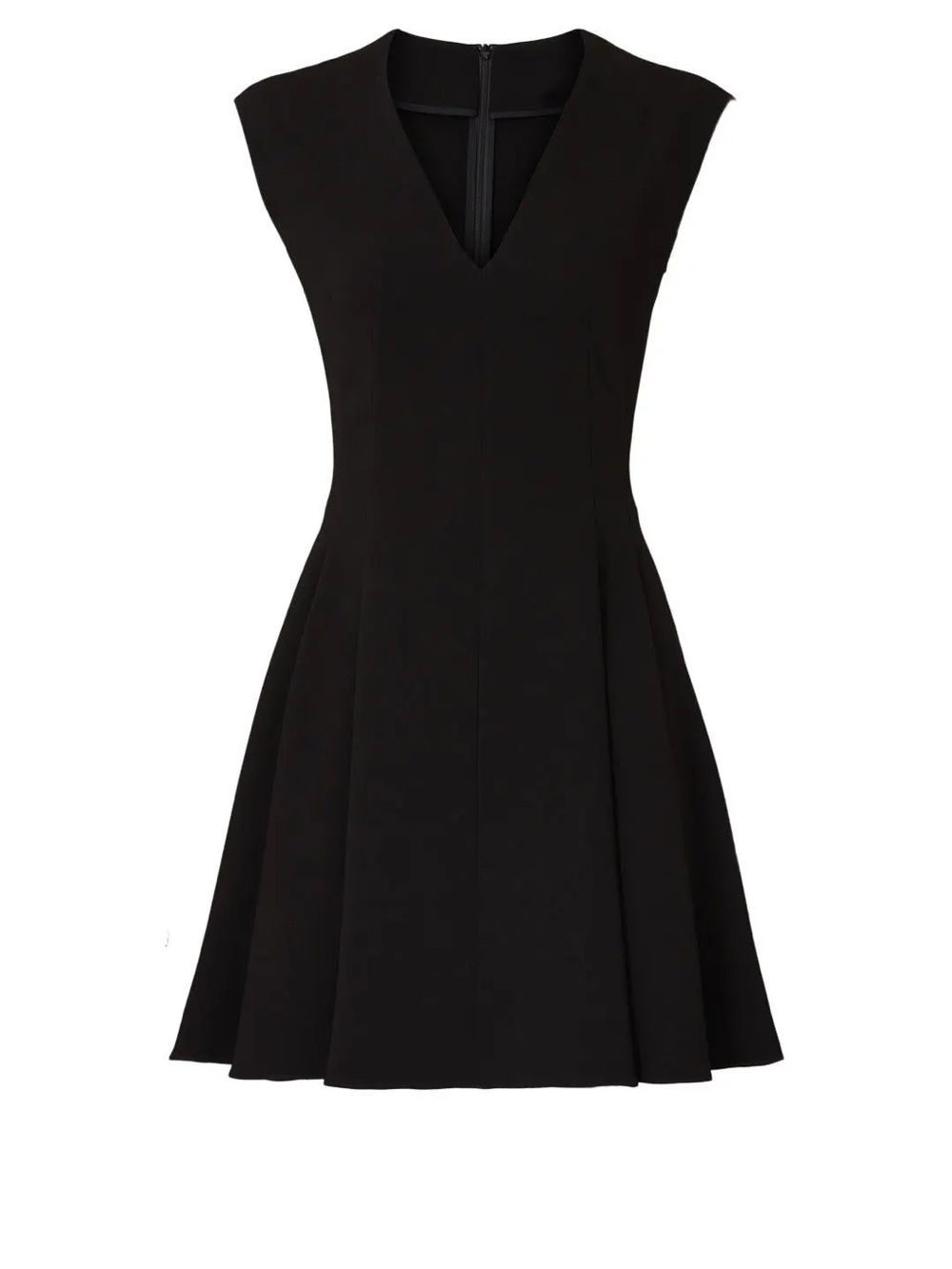 Theory Black Sleeveless V-Neck Fit & Flare Mini Dress